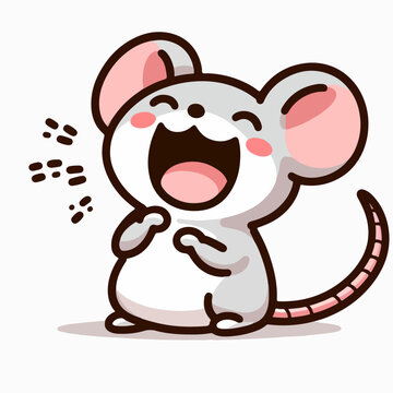 vector style cute rat mascot