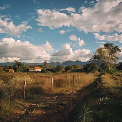 Fototapeta na wymiar Wide Angle South American Countryside