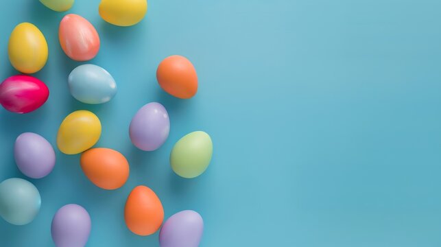 Colorful Easter eggs banner background