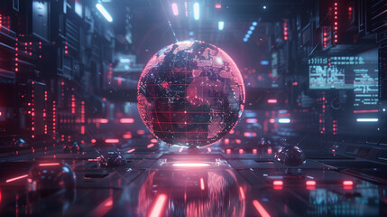 Design a unique 3D animation that conveys the balance between online connectivity and ensuring cyber safety for all users