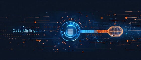 Obraz premium a high-tech banner design featuring the words Data Mining . the process of data mining. 