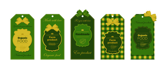 Set of rectangular labels for eco products
