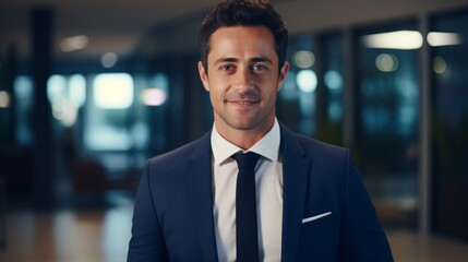 Fototapeta premium Respectful lawyer genuine professional smile legal volumes and documents