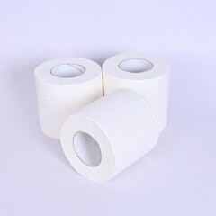 white tissue tissue roll isolate over white background.