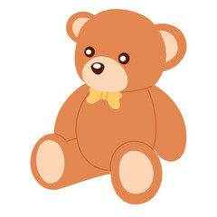 teddy bear with a toy with bow illustraion