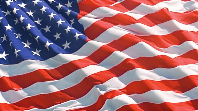 United States of America flag. Image of the american flag flying in the wind. U.S. flag of America background Copy space wave 4k video