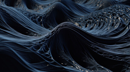 Scientific abstraction with futuristic textured tissue waves. Tech background with close-up wave bio texture.