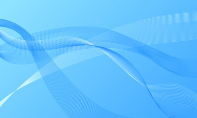 blue light soft lines wave curves on smooth gradient abstract background