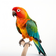 photo of a parrot on a white background сreated with Generative Ai