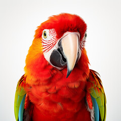 Fototapeta premium photo of a parrot on a white background сreated with Generative Ai