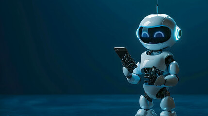 robotic using mobile phone or smartphone, stealing social media and customer information to deceive or cheat
