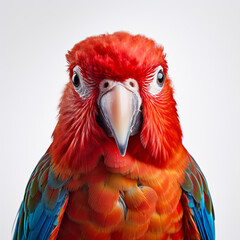 Naklejka premium photo of a parrot on a white background сreated with Generative Ai