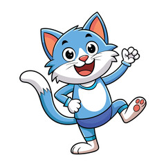 Playful Cat Vector Illustration on white