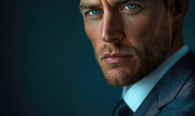 Fototapeta premium A businessman wearing a suit, close up shot