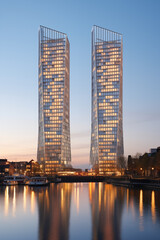 Imposing IJ Towers: An Epitome of Modern Architectural Prowess in Amsterdam's Skyline