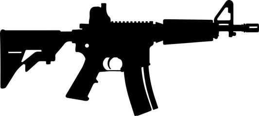 silhouette of a gun - obrazy, fototapety, plakaty