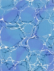 draw foam on the blue sea with digital watercolor