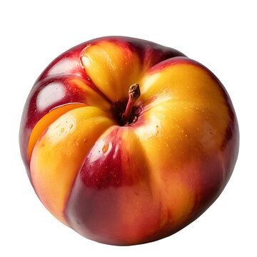 Nectarine image isolated on a transparent background PNG photo