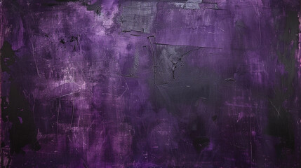 An old grunge dark purple background, with its rough edges and imperfections, creates a sense of rawness and authenticity. Black dark violet texture. Toned rough concrete surface. Close-up
