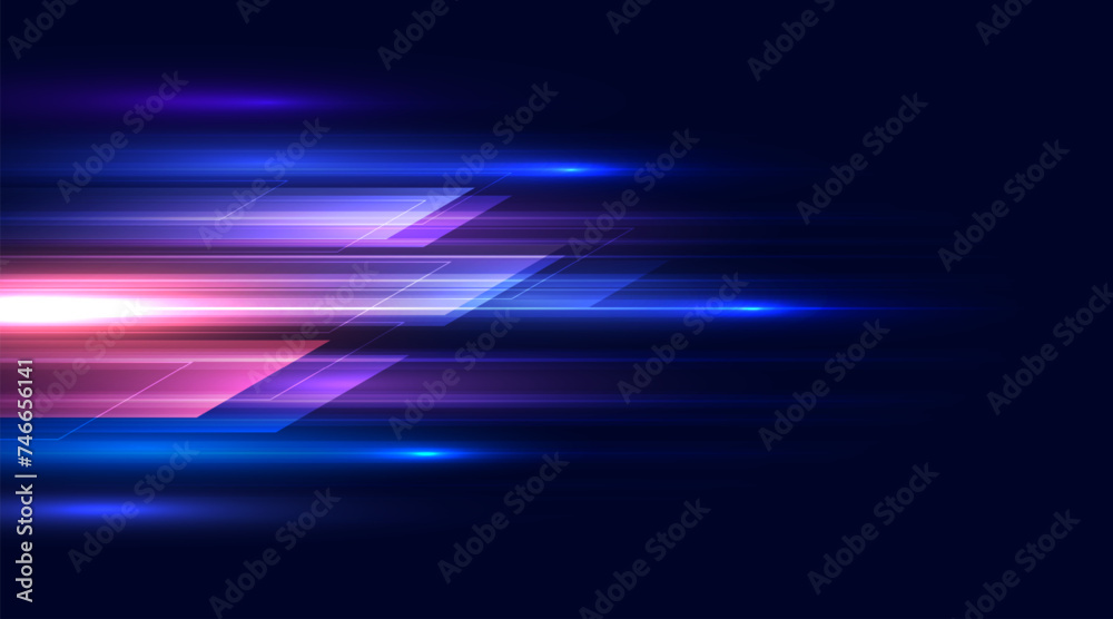 Fototapete abstract fast speed movement background. dynamic motion speed of light. futuristic digital technolog