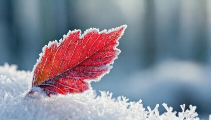 red frosty leaf