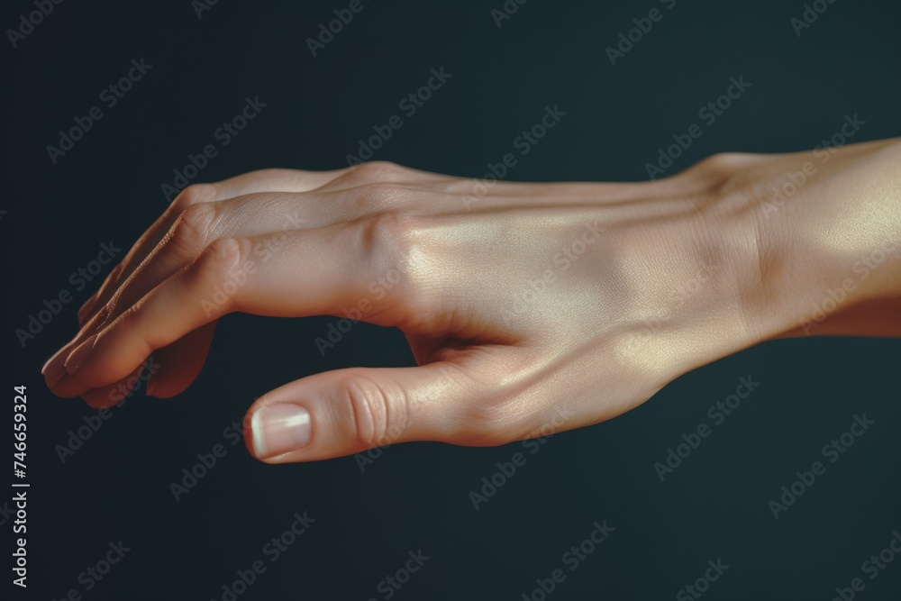 Aufkleber close up of a person's hand holding an object. suitable for various design projects