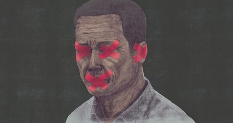 free speech and freedom of expression concept. political art. conceptual artwork. human rights. © Jorm Sangsorn