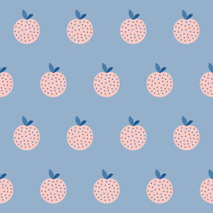 Apple Fruit Seamless Pattern Background. Abstract Funny Childish Wrapping Paper, Wallpaper, Dairy Cover Swatch Print. Baby Kids Textile Fabric Design Apple Fruit Symbol Design