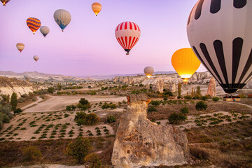 Fototapeta na wymiar Hot air balloons in Cappadocia, Turkey