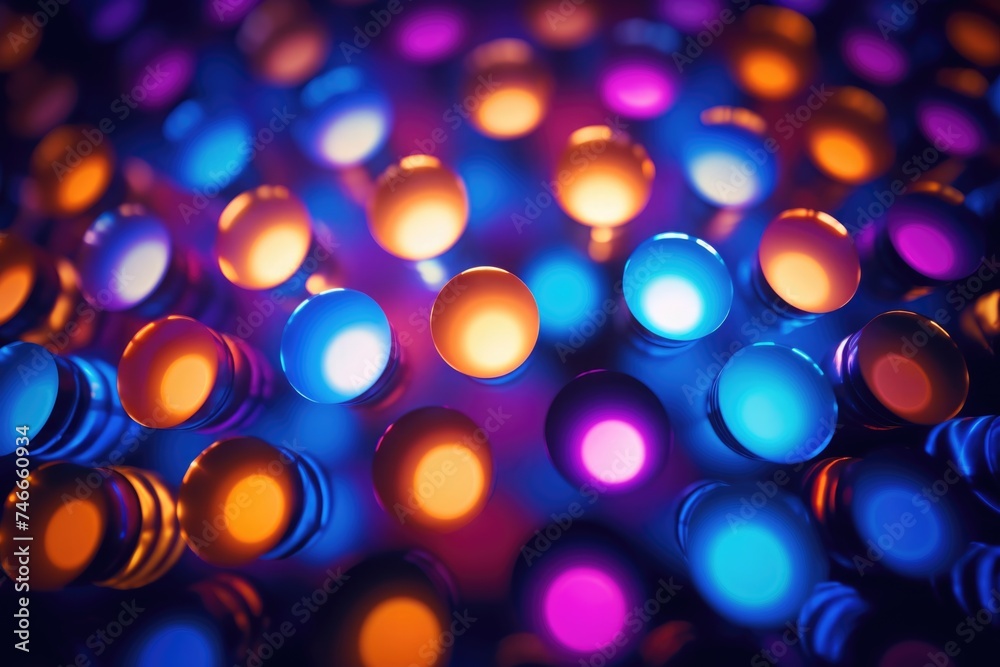 Leinwandbilder A close up image of vibrant and colorful lights. Ideal for adding a pop of color to any project