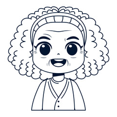 Vector Cute Old Woman Avatar Grandmother Character Illustration Isolated