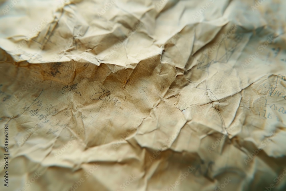 Poster Detailed close up of a piece of paper with writing. Suitable for educational or office related projects