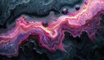Galactic Swirl: A mesmerizing pink and blue nebula swirls with intricate details, perfect for space and psychedelic designs. - obrazy, fototapety, plakaty