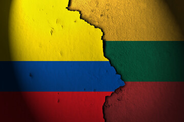Relations between colombia and lithuania - obrazy, fototapety, plakaty
