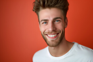 Obraz premium Alluring Smiles Studio Close-Up Featuring Beautiful Teeth and Happiness.