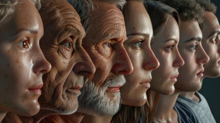 A diverse group of individuals standing side by side. Ideal for team or diversity concept