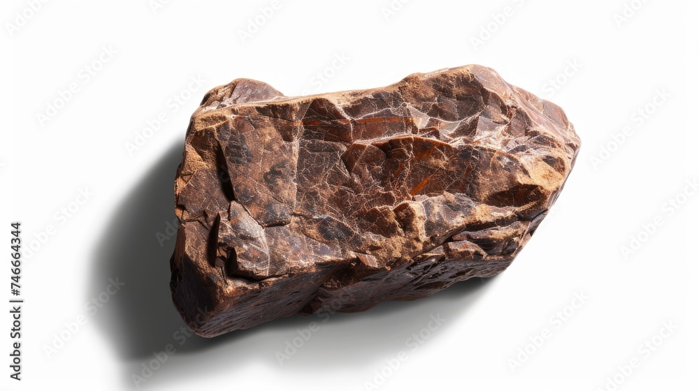 Poster A large rock placed on a white surface. Suitable for various design projects