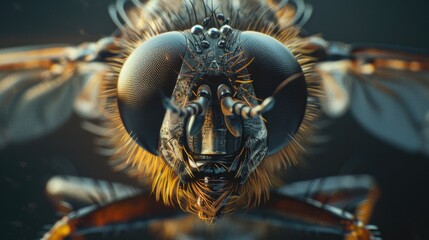 Detailed close-up of a fly's face. Perfect for educational materials