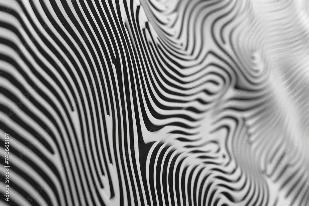 Poster detailed black and white zebra stripes pattern, suitable for backgrounds or texture use