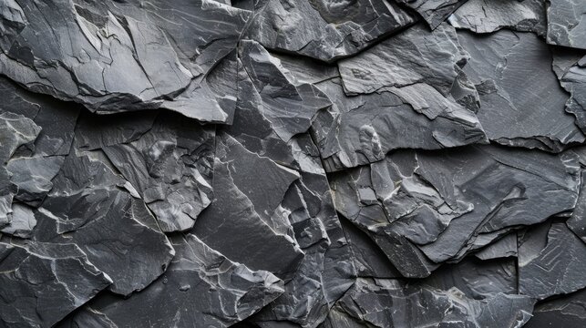 Detailed view of a black rock wall, suitable for backgrounds