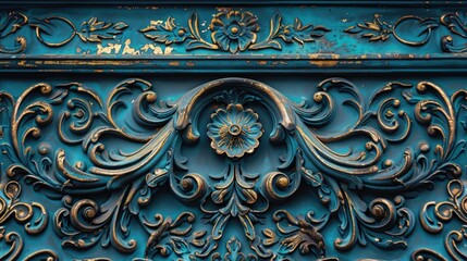 Close-up of a metal door with intricate decorations, suitable for architectural projects