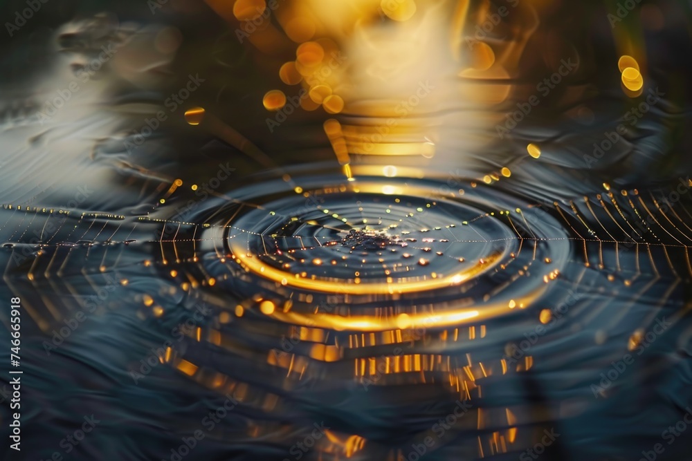 Poster Close up of a circular object in a body of water, suitable for various design projects