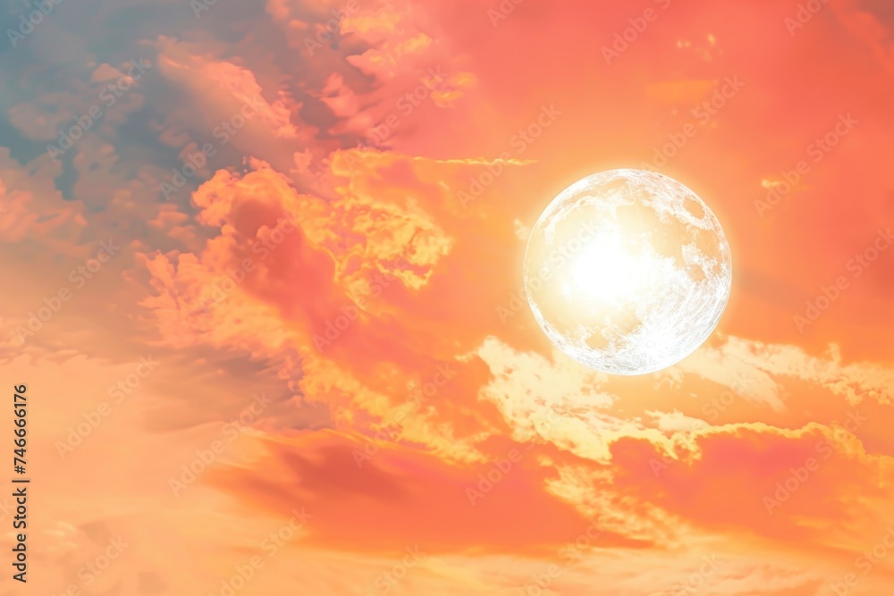 Poster Sun shining through clouds, suitable for various concepts