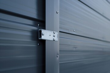 Close up of a metal door with latch. Suitable for industrial or security concepts