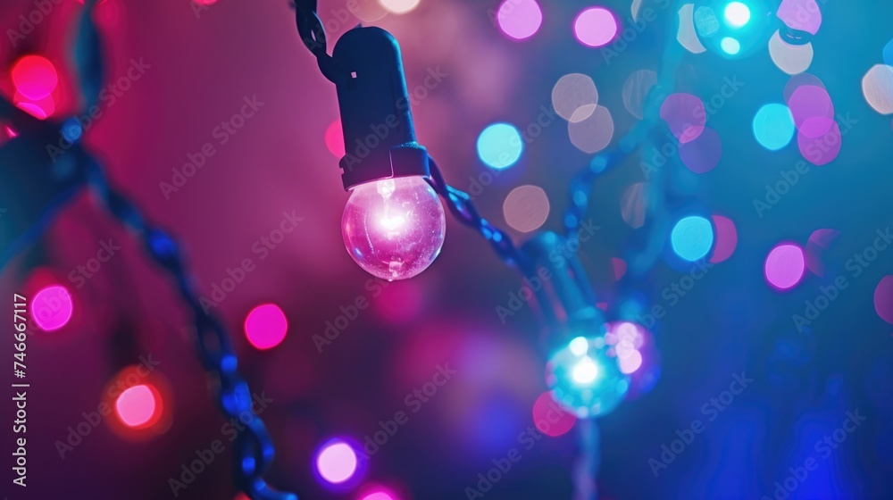 Poster close up of a string of lights, perfect for festive backgrounds