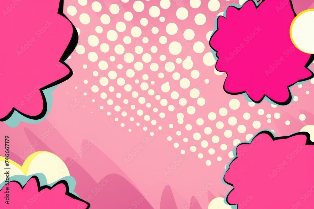 Poster A pink background filled with bubbles. Perfect for adding a fun and playful touch to any design