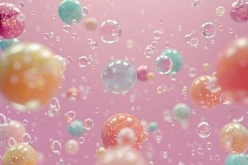 A bunch of bubbles floating in the air, perfect for a variety of creative projects