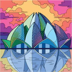 Luxury Building Vector Illustration. Luxury Building Scenery Illustration. Colorful Scenery of Luxury Buildings. Amazing Buildings From 2030.