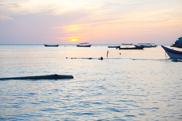 beach sunset peace sea ocean