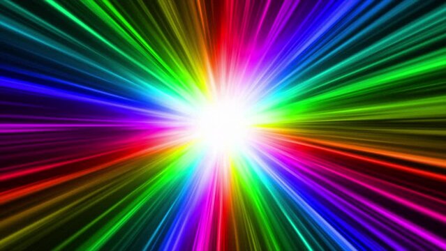 Rainbow Colored Light Ray Loop Animation Background